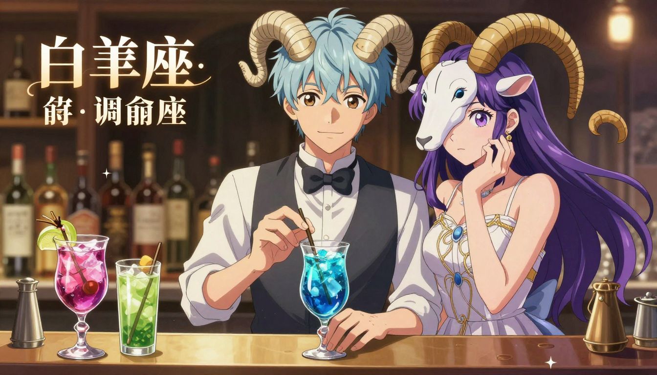 白羊座爱上射手座调酒师：一场热烈与自由的灵魂碰撞